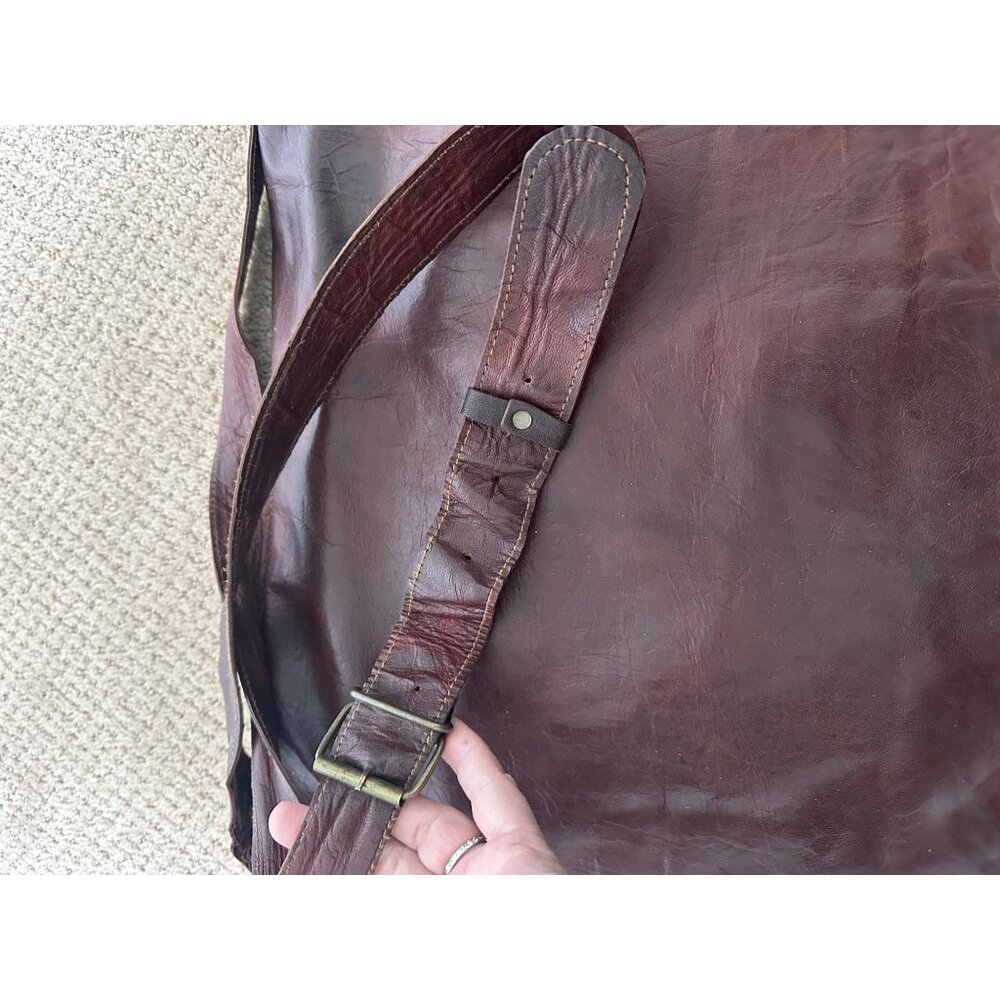 Vintage Leather Messenger Bag Satchel Computer 14 x 12 Supple Custom - Picture 4 of 13